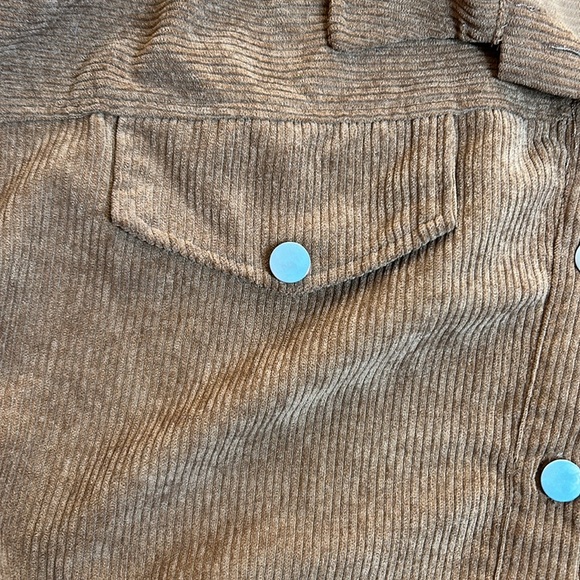 Windsor Brown Crop Corduroy Light Coat | Size Large - Picture 5 of 8